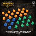 Privateer Press_Warmachine and Hordes Universal Effect Tokens- Fire, Corrosion, Disruption