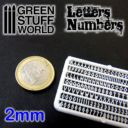 GSW Green Studd World Letters and Numbers 2 mm