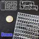 GSW Green Studd World Letters and Numbers 8 mm