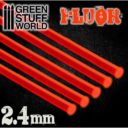 GSW Acrylic Rods Round 24 Mm Fluor Red Orange