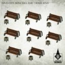 Kromlech Hive City Benches & Trash Bins 1