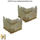 Sarissa Precision Desert Fort Corner Walls 1