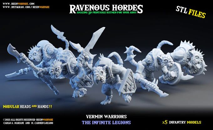 3D Printable Ravenous Hordes - Black Guard Veteran - Free Sample Model by  ResinWarfare