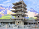 3DAlienWorlds Samurai Temple Pagoda 1