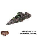 Dystopian Wars Xenophon Battlefleet Antarctica Class Option für den Cruiser 1